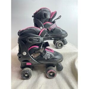 Mongoose Kids Roller Skates Black Pink Adjustable Size 1 4 Girls